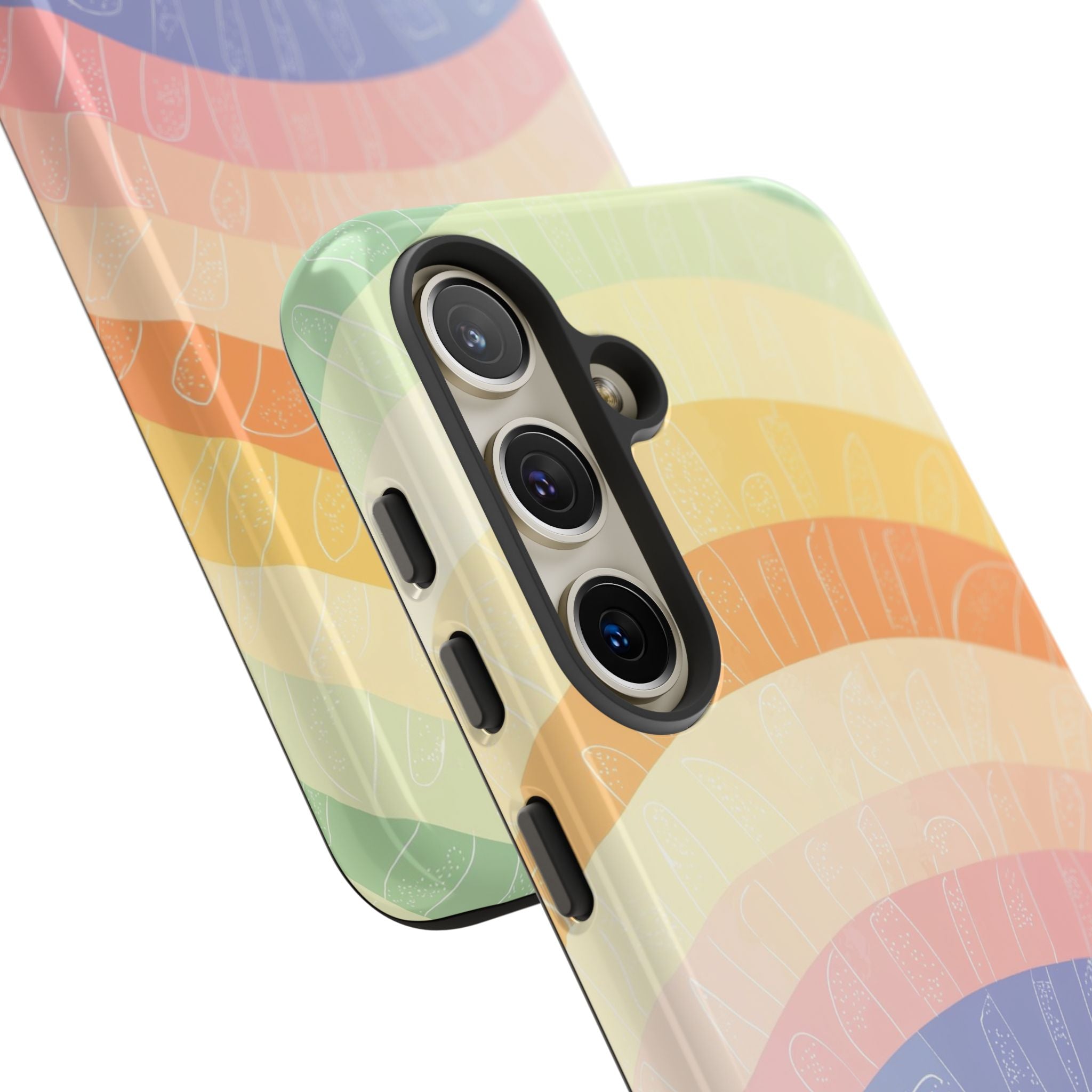 Pastel Rainbow Bands Samsung S24 Case - Tough