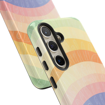Pastel Rainbow Bands Samsung S24 Case - Tough