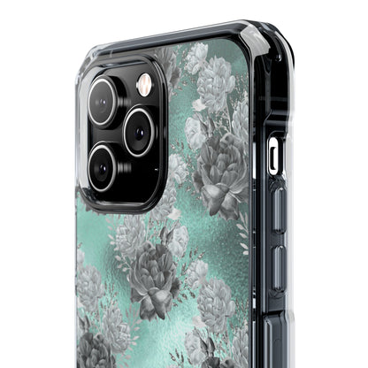 Teal Floral Elegance iPhone Case - Impact