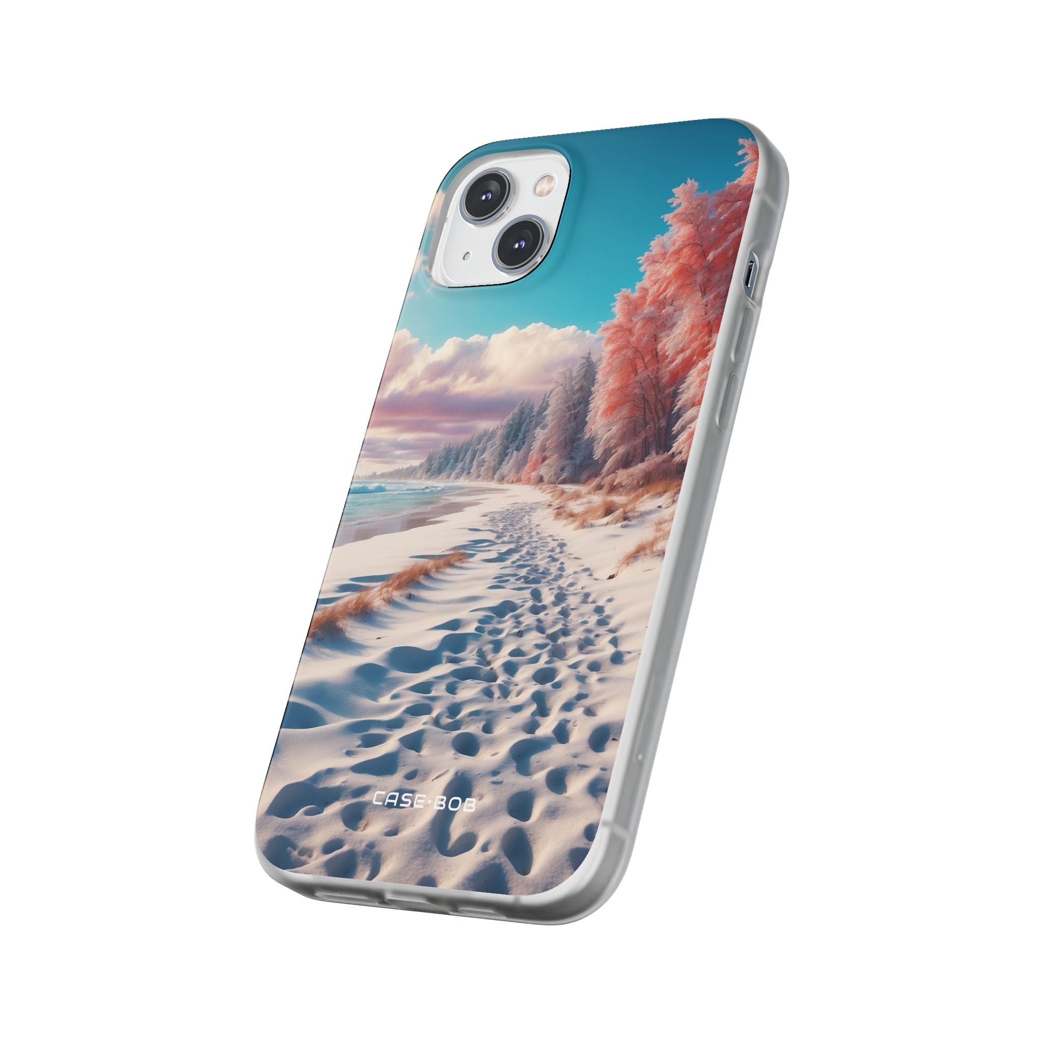 Snowy Footprints iPhone 14 Plus Case - Soft