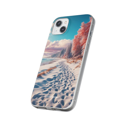 Snowy Footprints iPhone 14 Plus Case - Soft