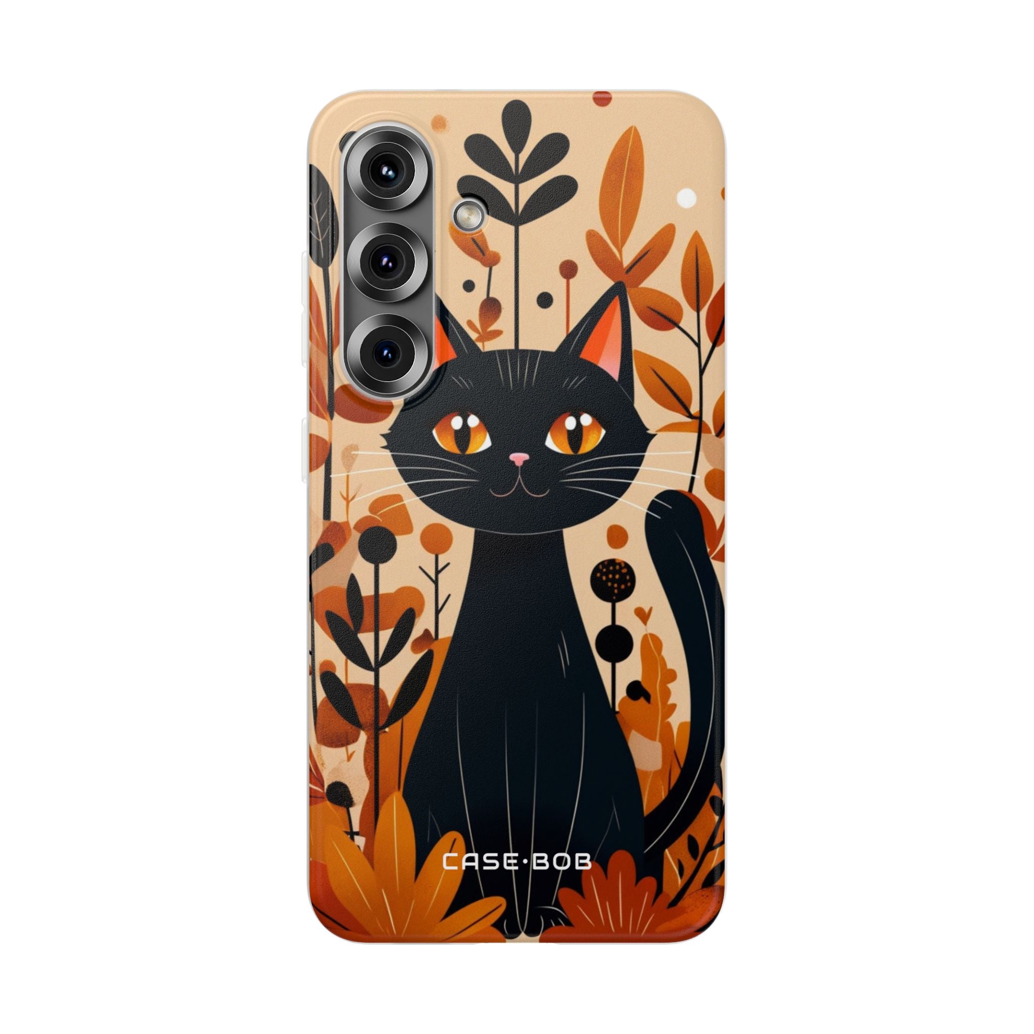 Black Cat Glow Samsung S25 Case - Soft