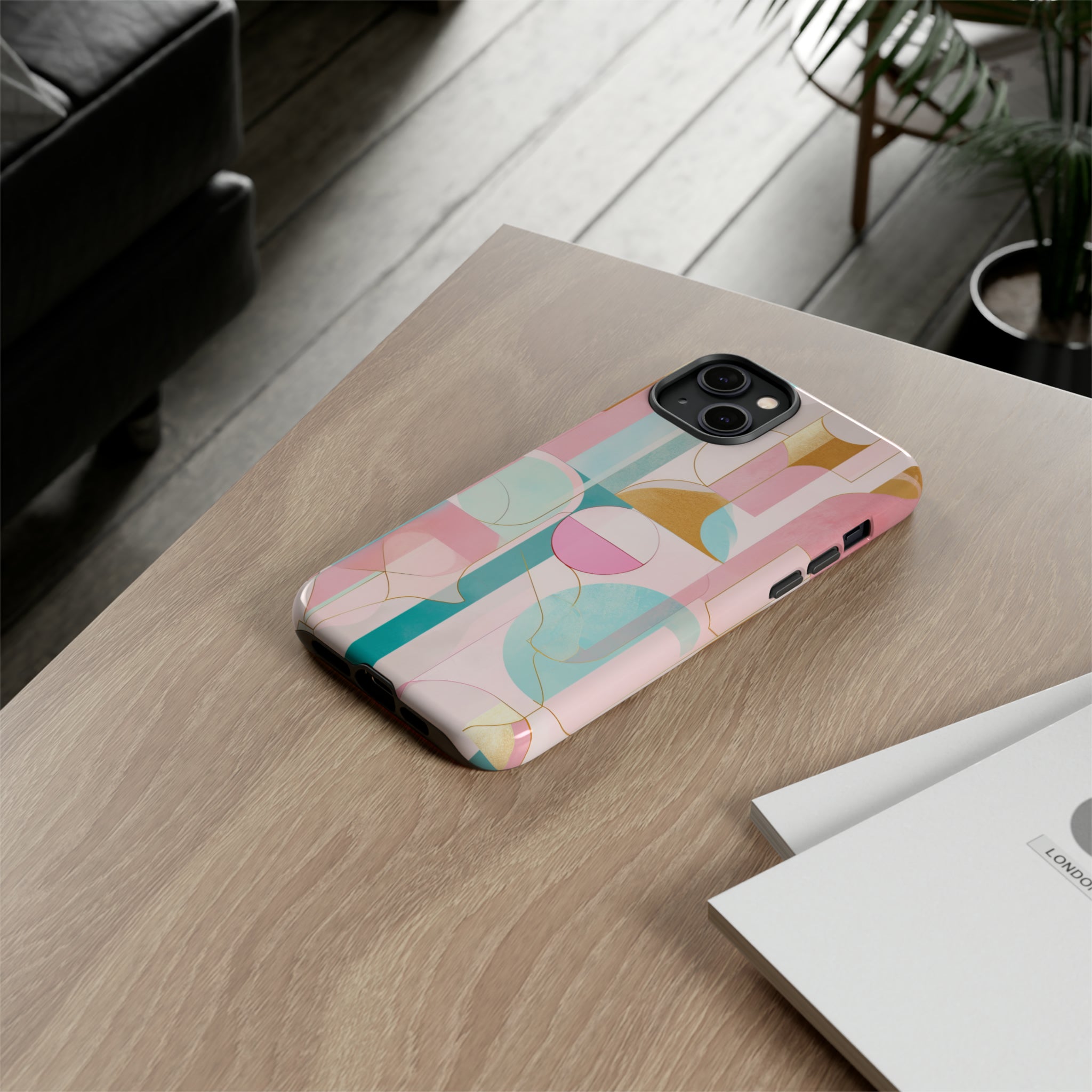 Deco Pink Geometric Fusion - Protective Phone Case