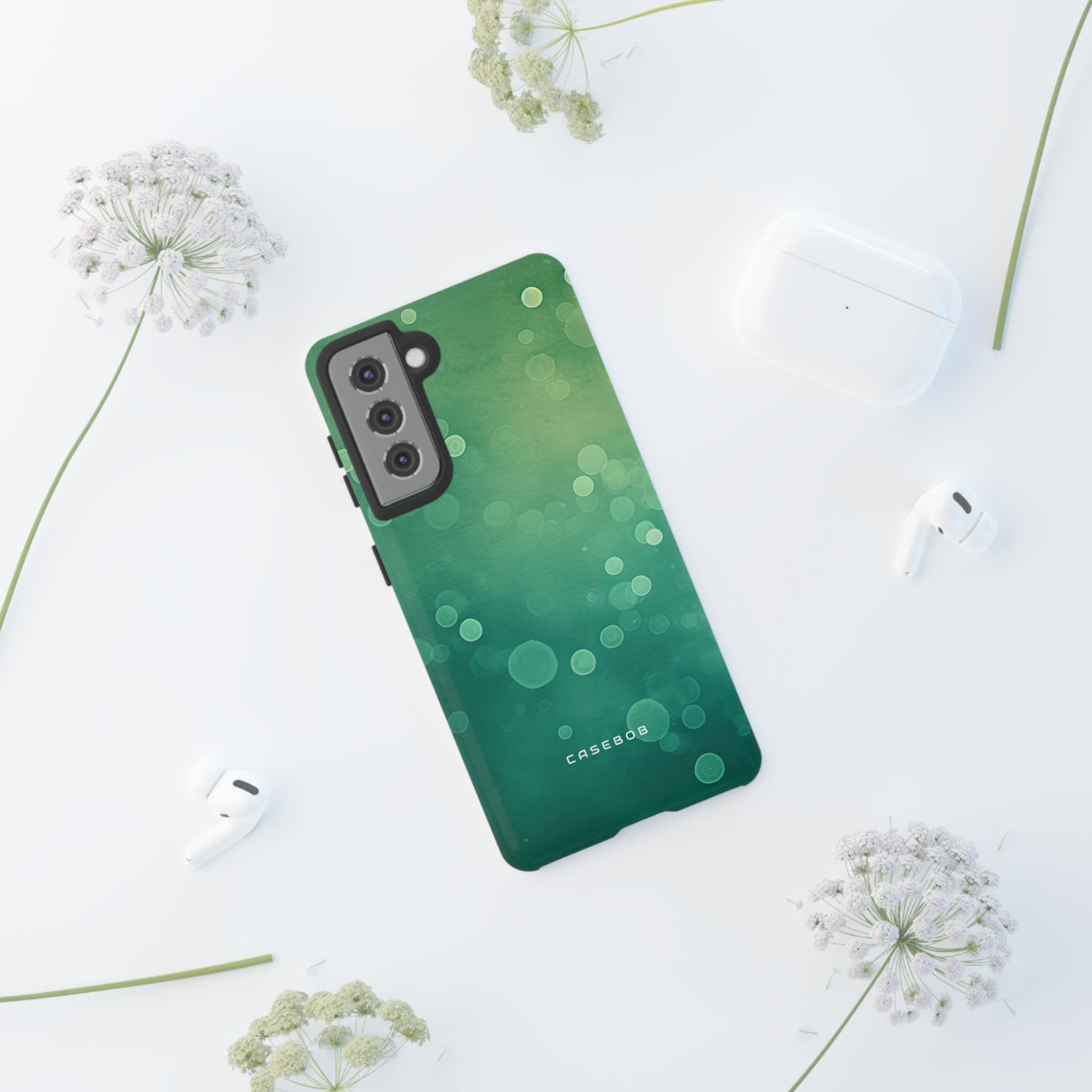 Green Dot Matrix - Protective Phone Case