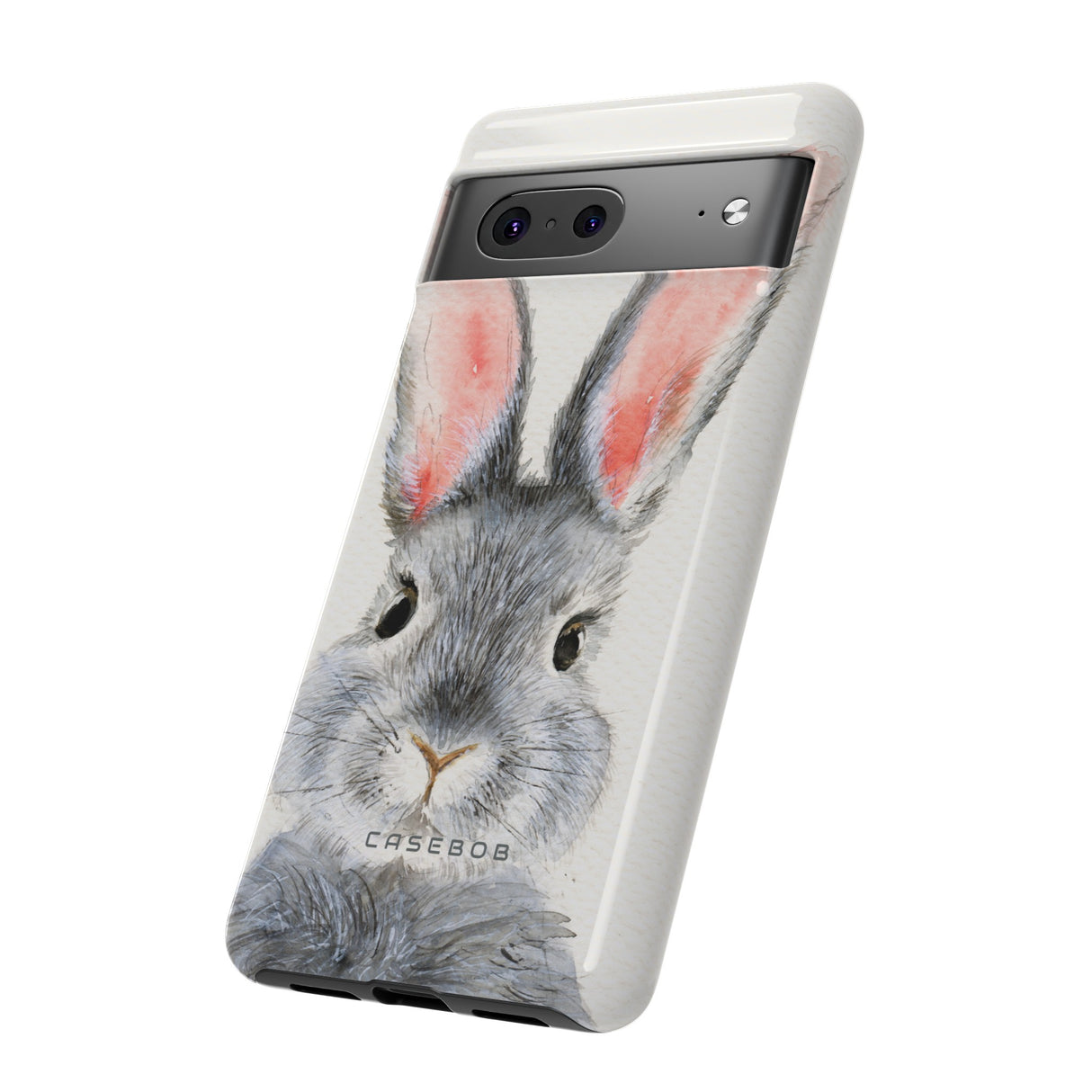 Watercolor of Fluffy Rabbit - Protective Phone Case