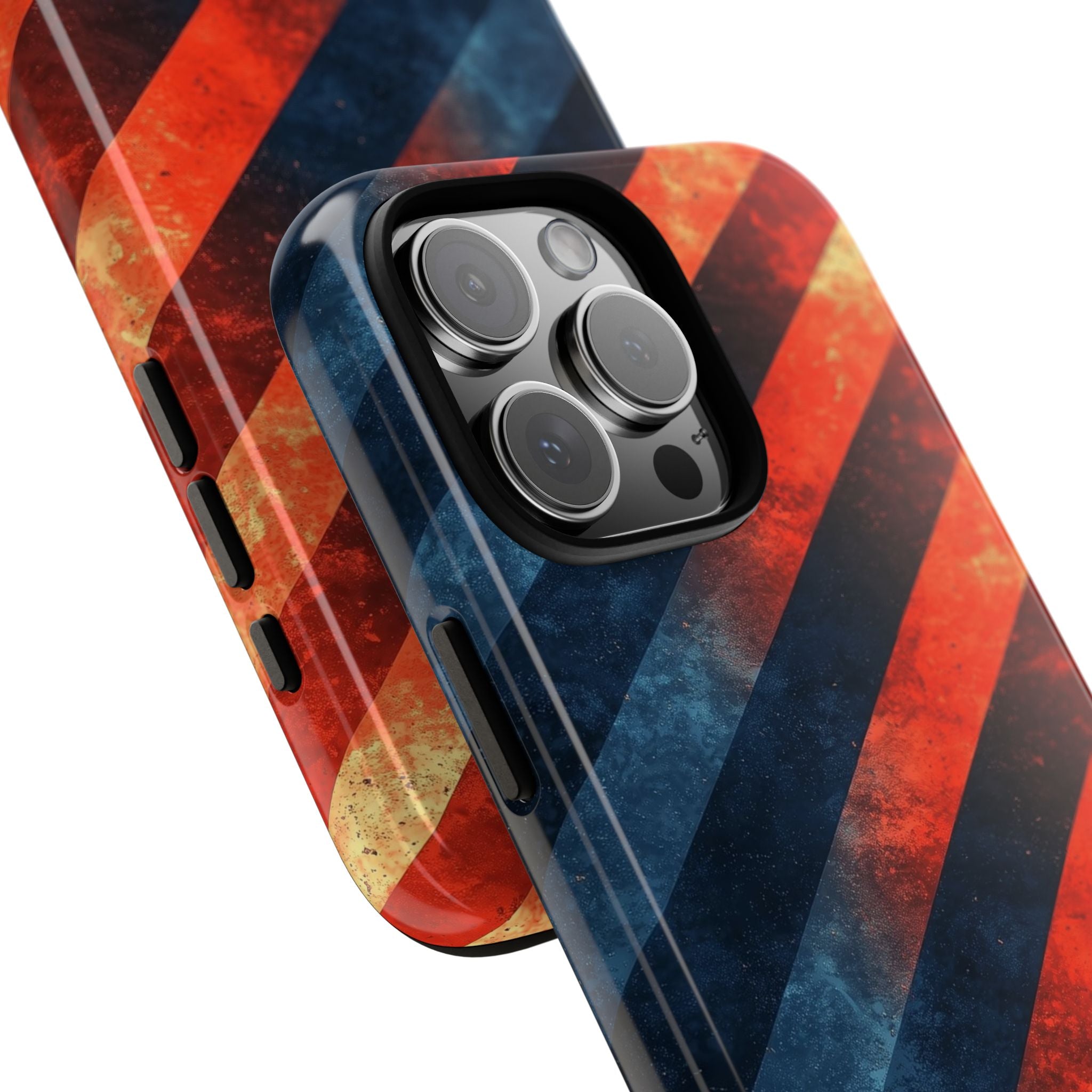 Diagonal Stripes Blaze iPhone 16 Pro Max Case - Tough