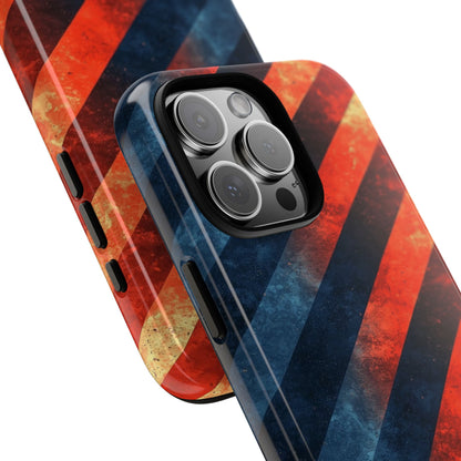 Diagonal Stripes Blaze iPhone 16 Pro Max Case - Tough