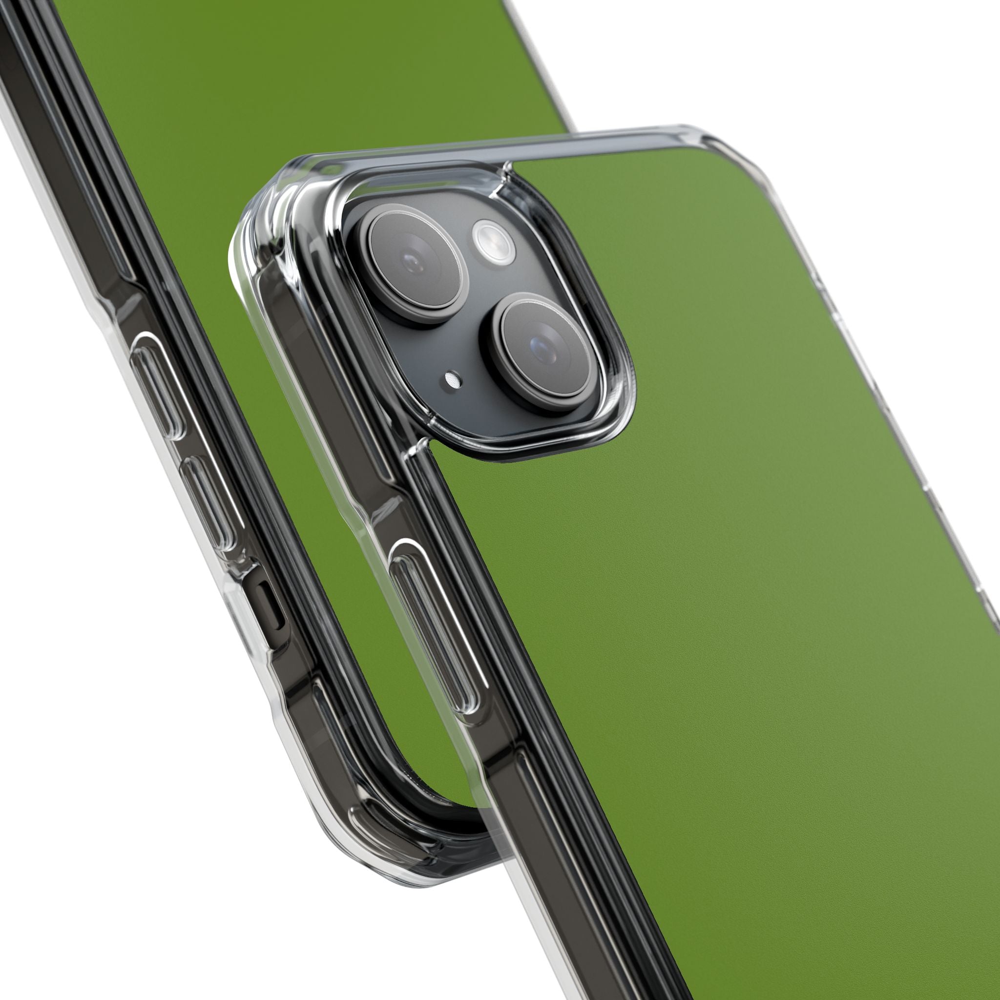 Olive Green - Clear Impact iPhone 15 Phone Case