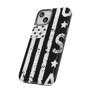 Black n White U.S Flag - Protective Phone Case