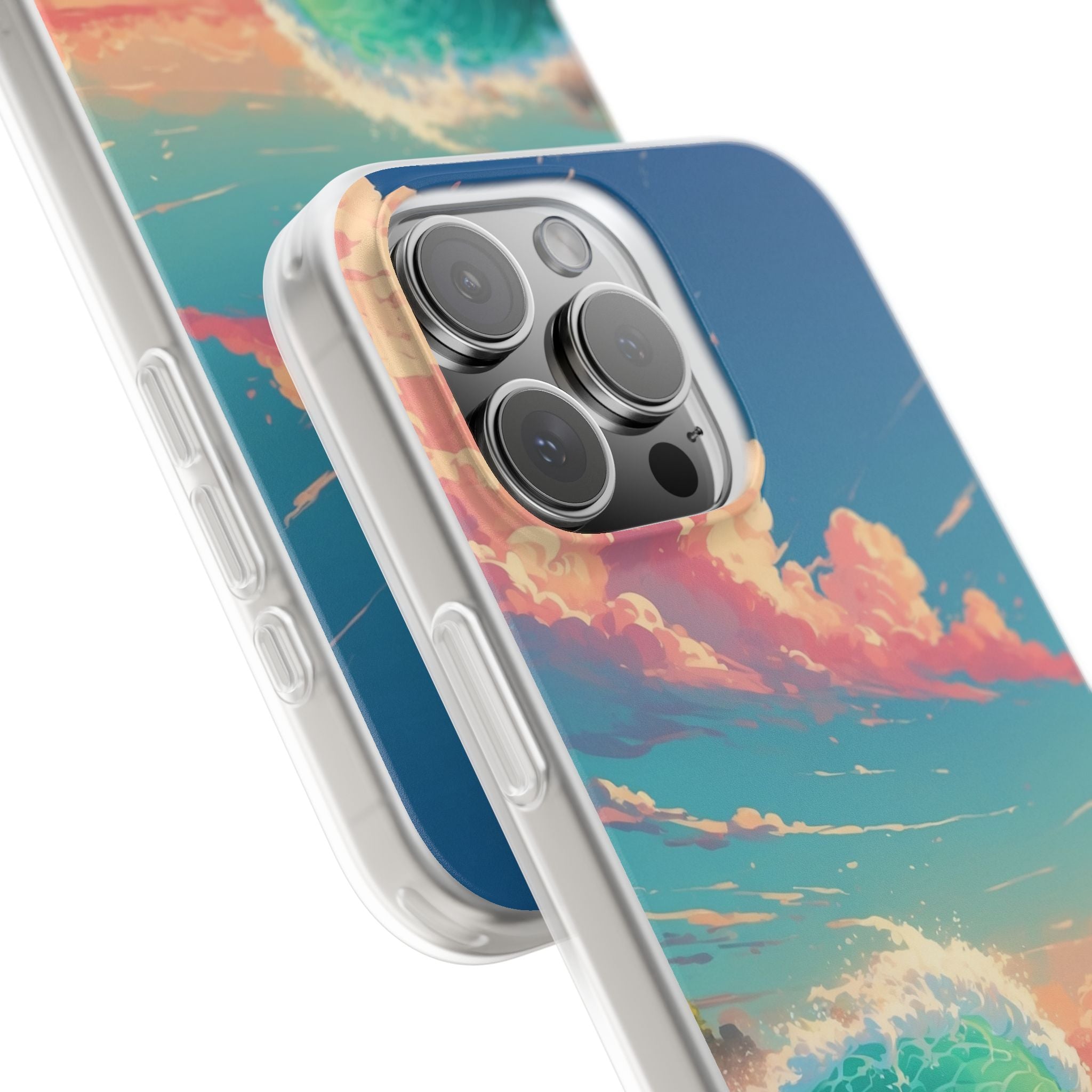 Turquoise Curl iPhone 16 Pro Max Case - Soft