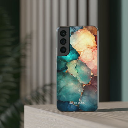 Teal Mosaic Veins Samsung S22 - Soft