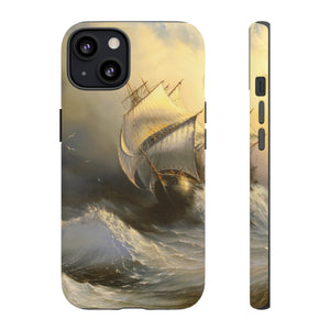 Oil painting - Ancient sailing vessel - Protective Phone Case