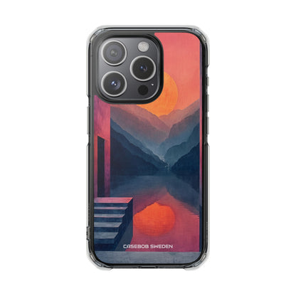 Surreal Sunset Landscape - Clear Impact iPhone 15 Phone Case