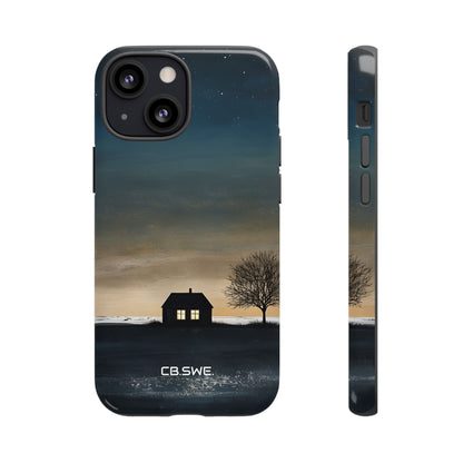 Serene Minimalist Dark House Glowing Windows Phone iPhone 13 - Tough