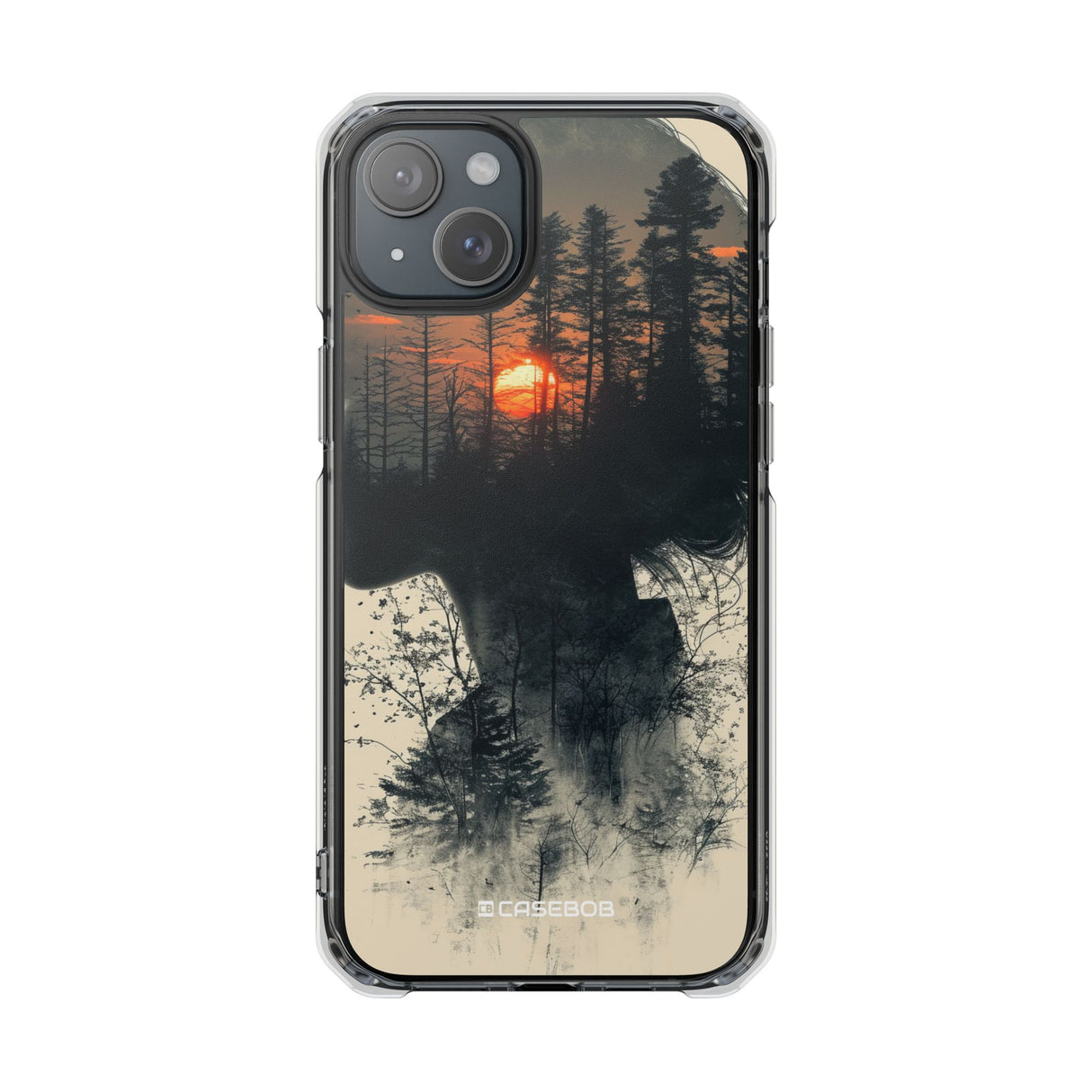 Tranquil Silhouette - Phone Case for iPhone (Clear Impact - Magnetic)