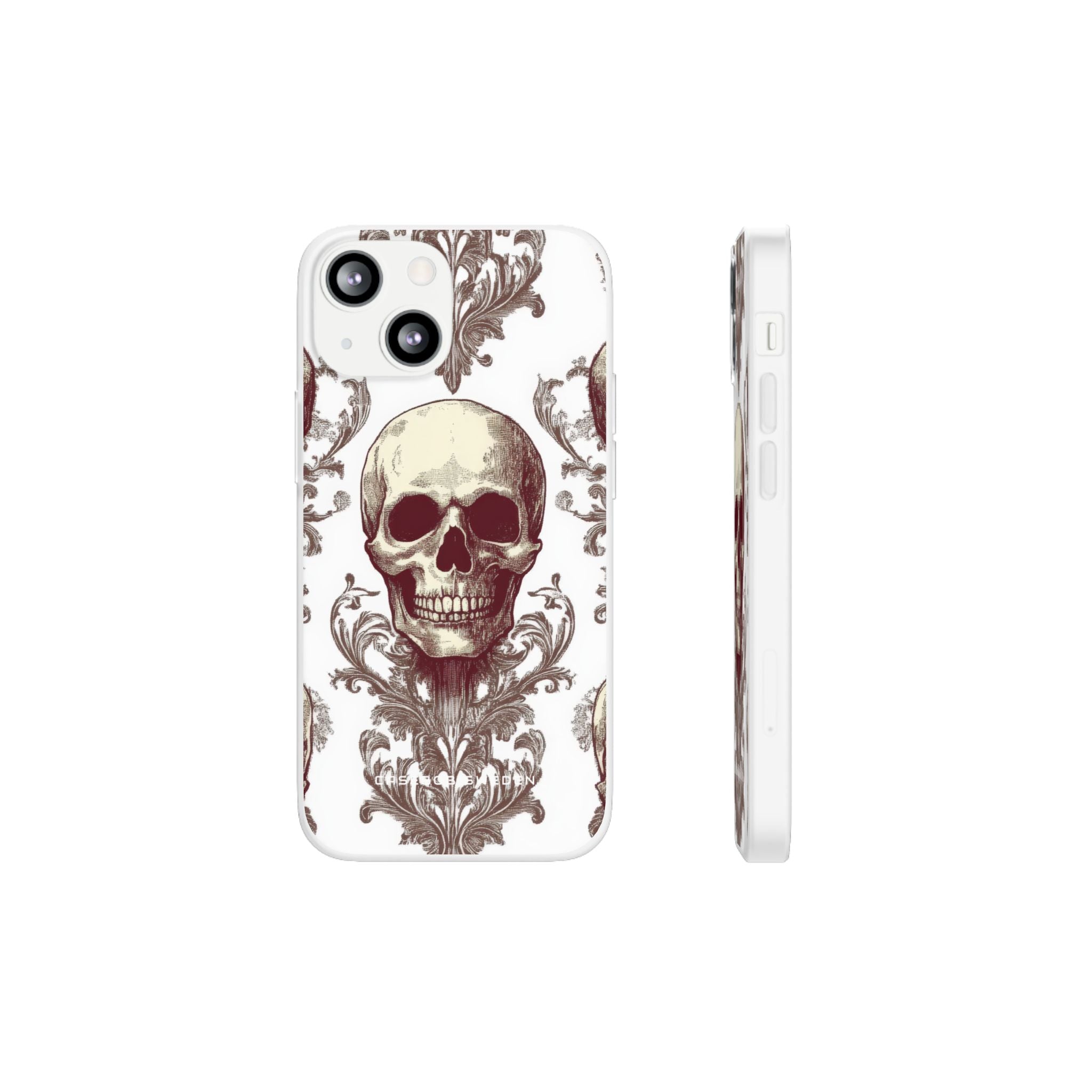 Gothic Skulls and Ornate Foliage iPhone 13 - Flexi Phone Case