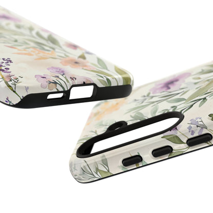 Soft Green Lavender Floral Pattern - Tough Samsung S24 Phone Case