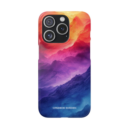 Purple Orange Mountains - Slim iPhone 15 Phone Case