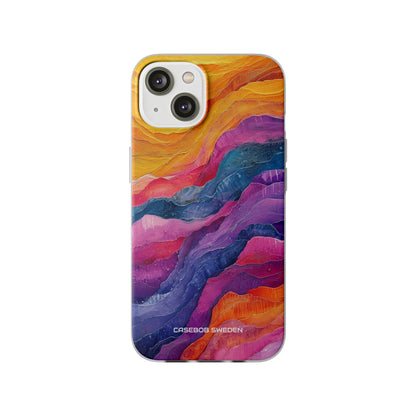 Vibrant Abstract Waves - Flexi iPhone 14 Phone Case