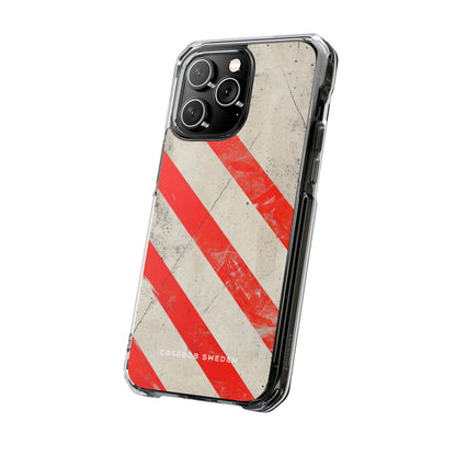 Striker Crimson Stripes iPhone 14 - Clear Impact Phone Case