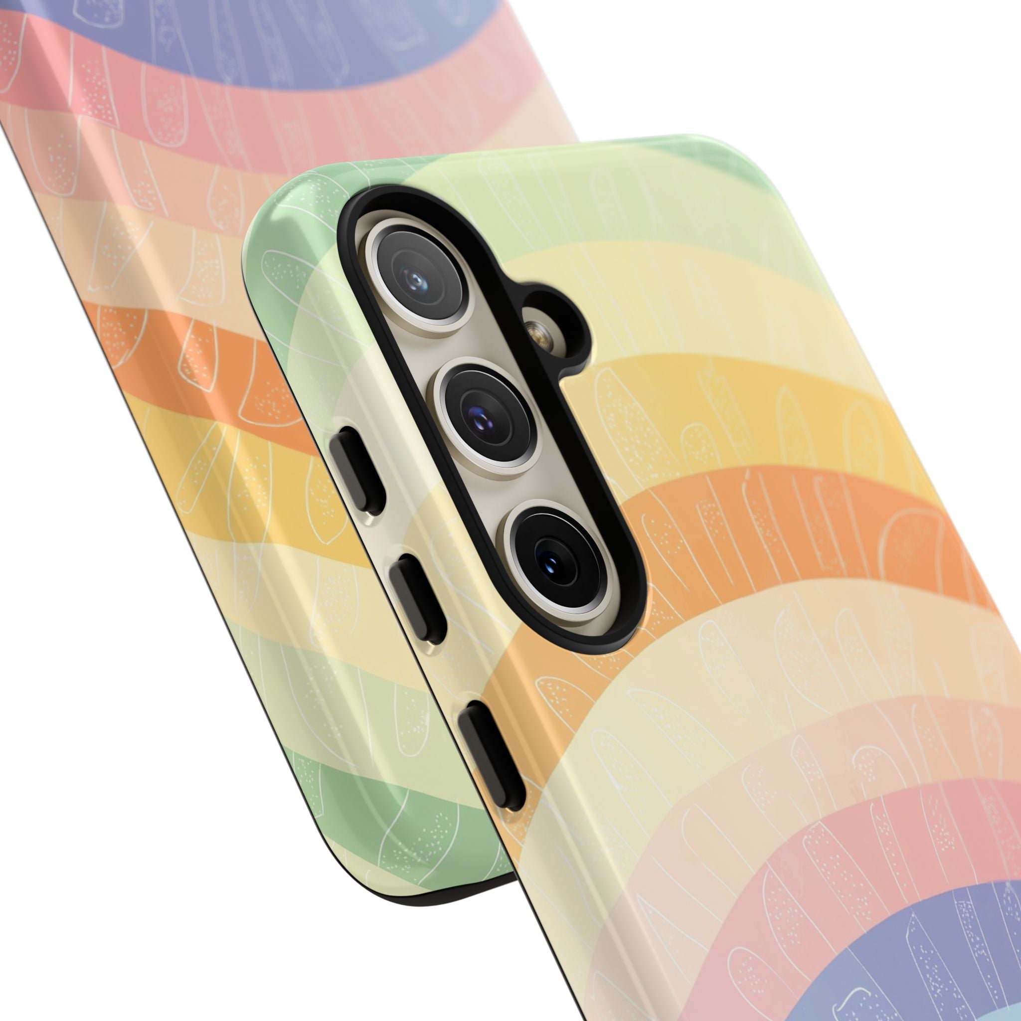 Pastel Rainbow Bands Samsung S24 Plus Case - Tough
