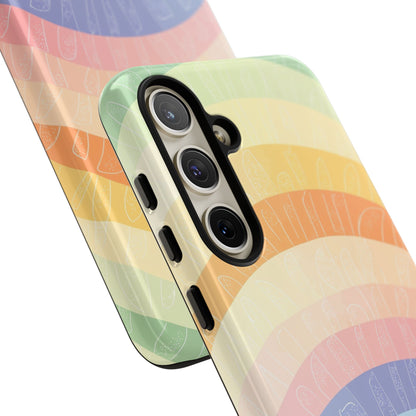 Pastel Rainbow Bands Samsung S24 Plus Case - Tough