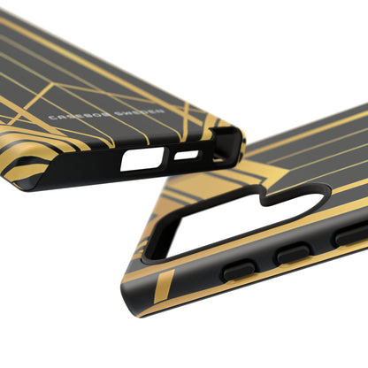 "Golden Art Deco Symmetry in Geometric Elegance" Samsung S24 - Tough Phone Case