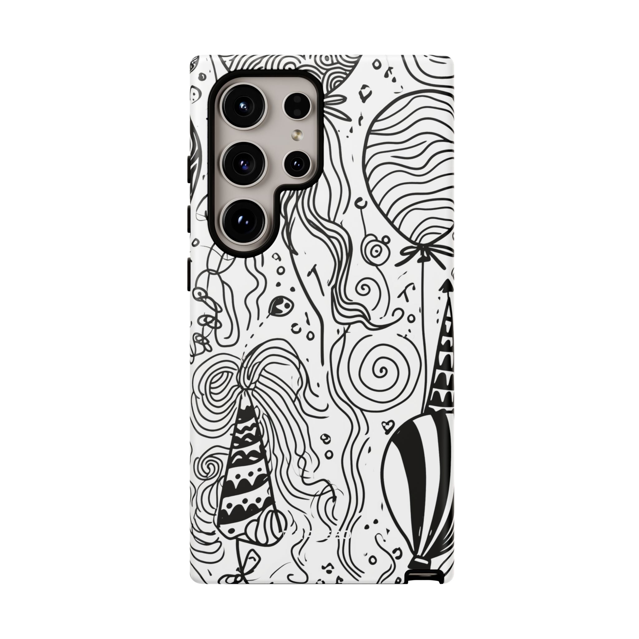 Whimsical Celebration in Black and White - For Samsung S24