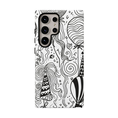 Whimsical Celebration in Black and White - For Samsung S24