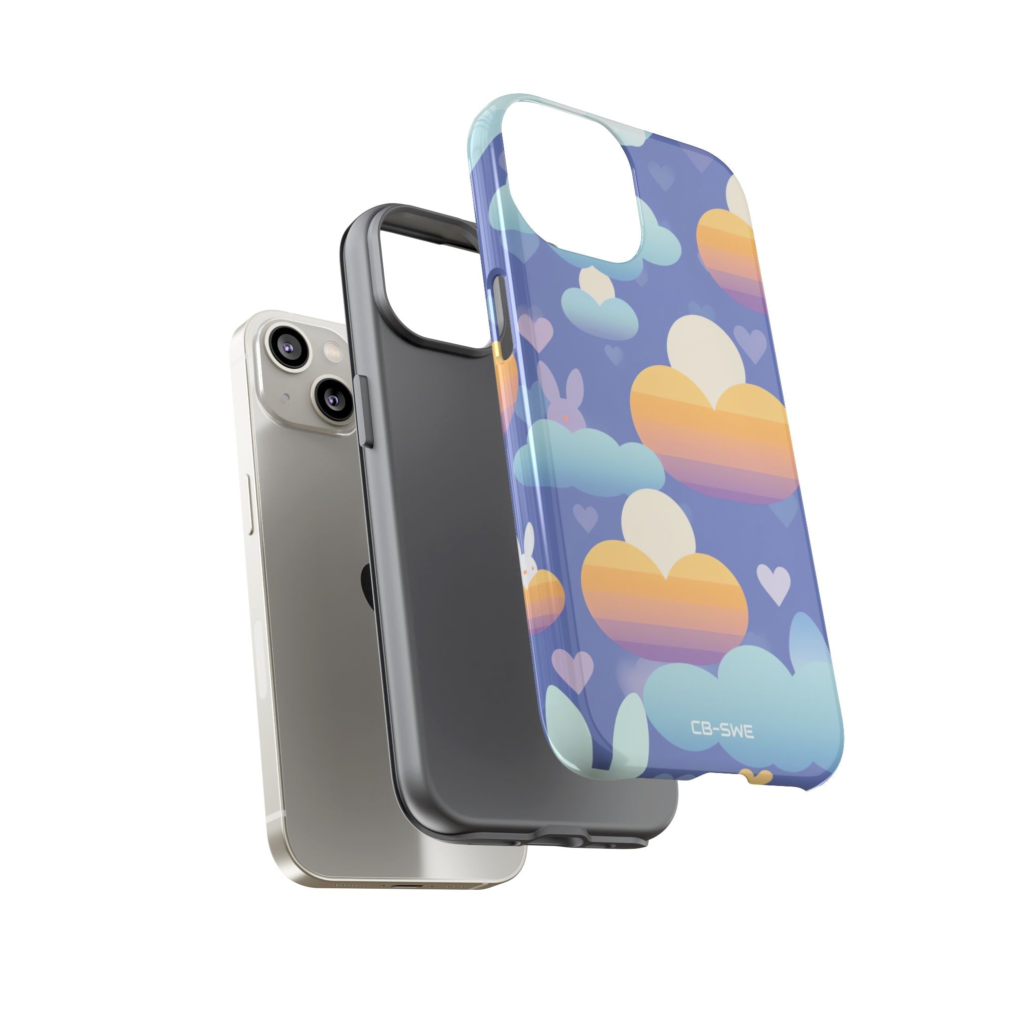 Bunnies Dance Among Clouds - iPhone Case