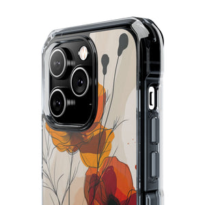 Fiery Floral Abstraction - Phone Case for iPhone (Clear Impact - Magnetic)