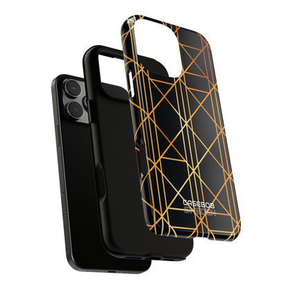 Golden Geometric Elegance iPhone 16 - Tough