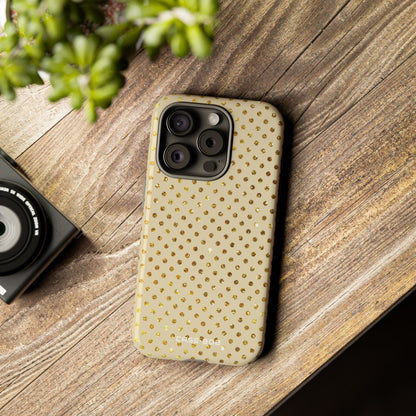 Gold Sparkle Grid iPhone 15 Pro Case - Tough