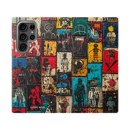 Portrait Grid Crimson - Samsung S23 Ultra Case - Wallet