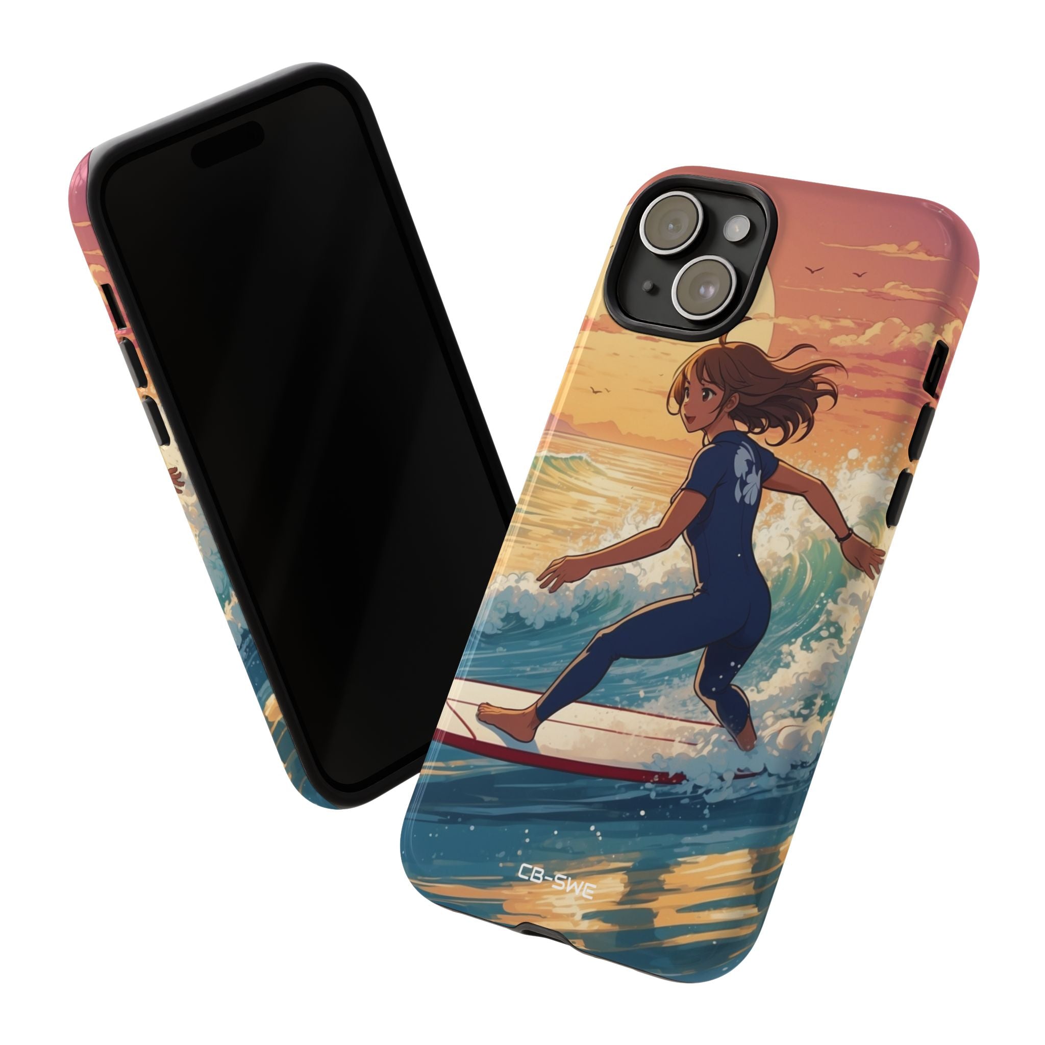 Surfing Into Sunset - iPhone Case