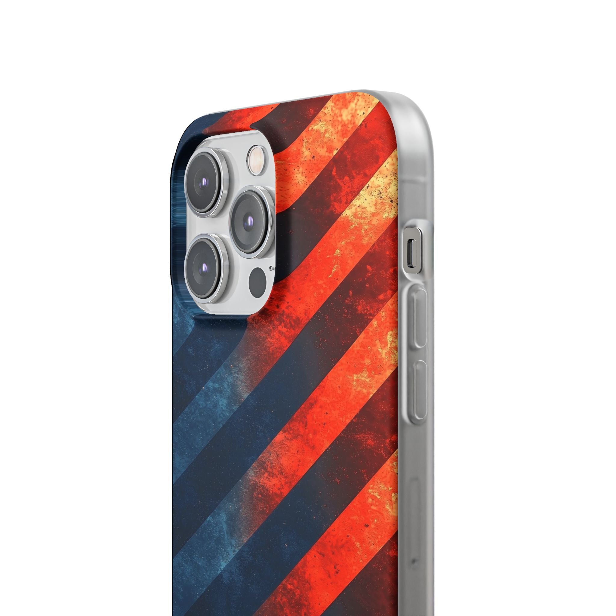 Diagonal Stripes Blaze iPhone 14 Pro Max Case - Soft