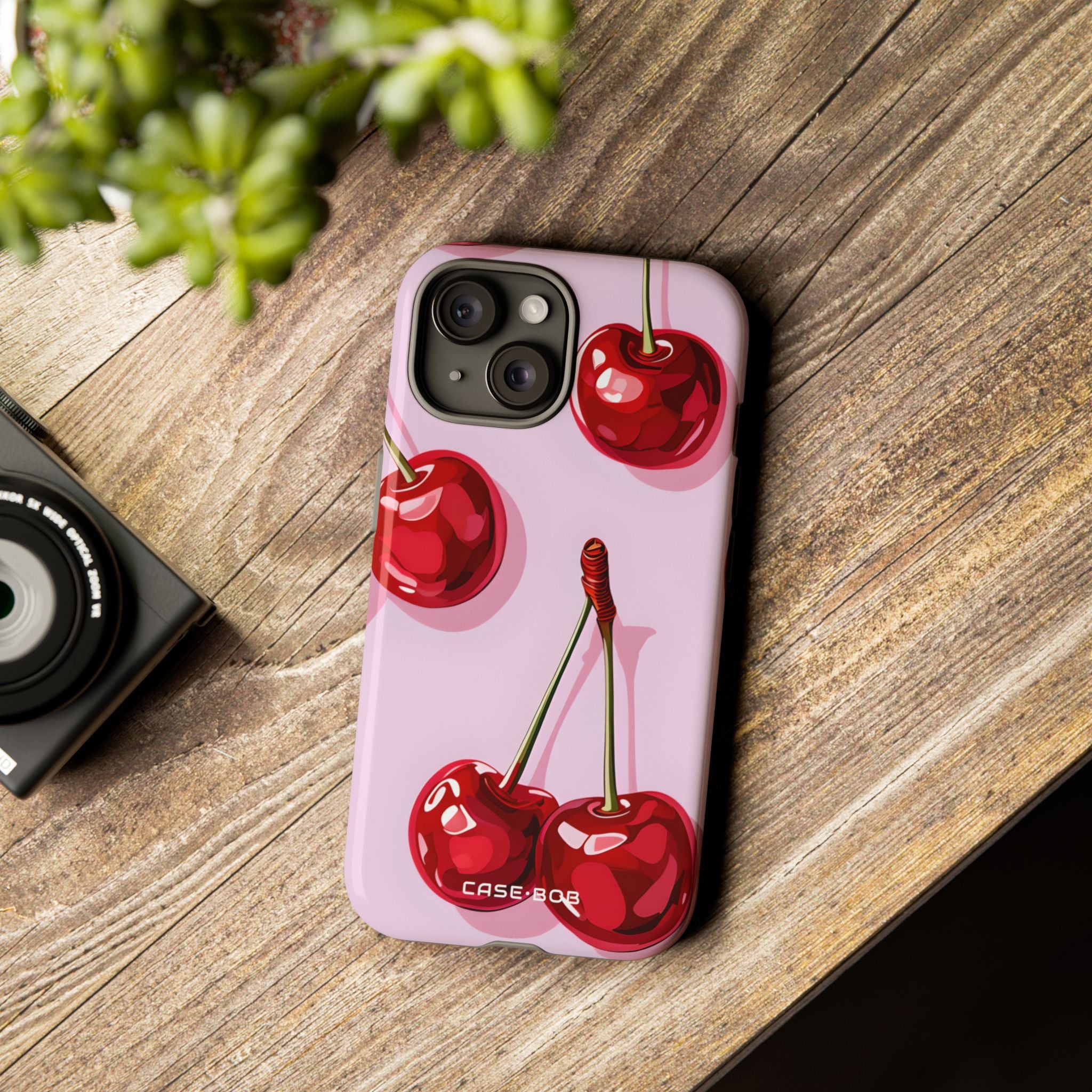 Glossy Cherry Burst iPhone 15 Case - Tough