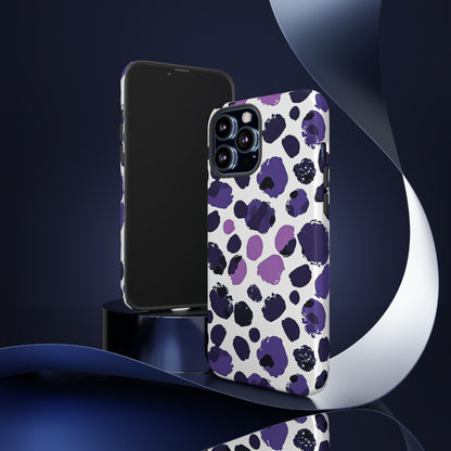 Purple Dots Abstract Minimal Case - Protective Phone Case