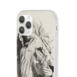 Majestic Linework Lion | Flexible Phone Case for iPhone