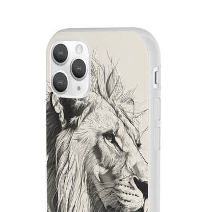 Majestic Linework Lion | Flexible Phone Case for iPhone