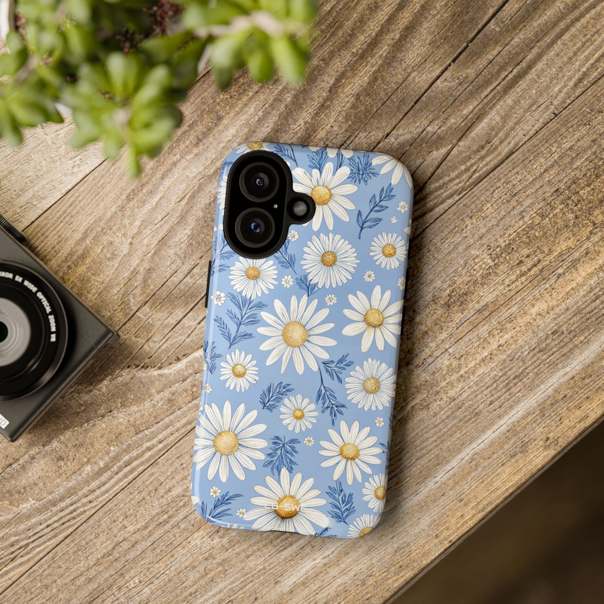 Daisies On Blue - iPhone Case