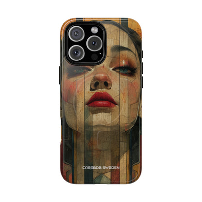 Bold Art Deco Portrait - Tough + MagSafe® iPhone 16 Phone Case