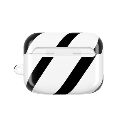 Diagonal Stripes BlackWhite - AirPods Case