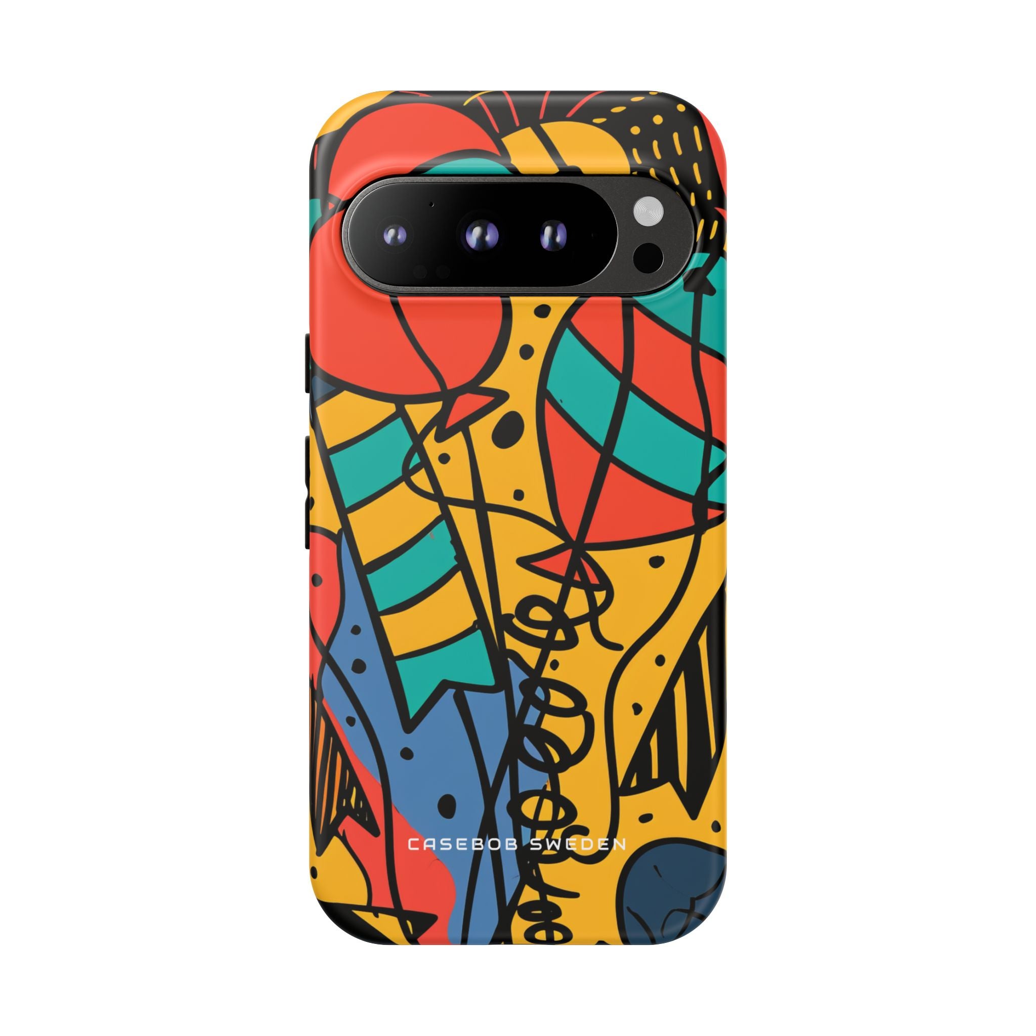 Playful Balloon Motion in Vibrant Lines Google Pixel 9 - Tough Phone Case