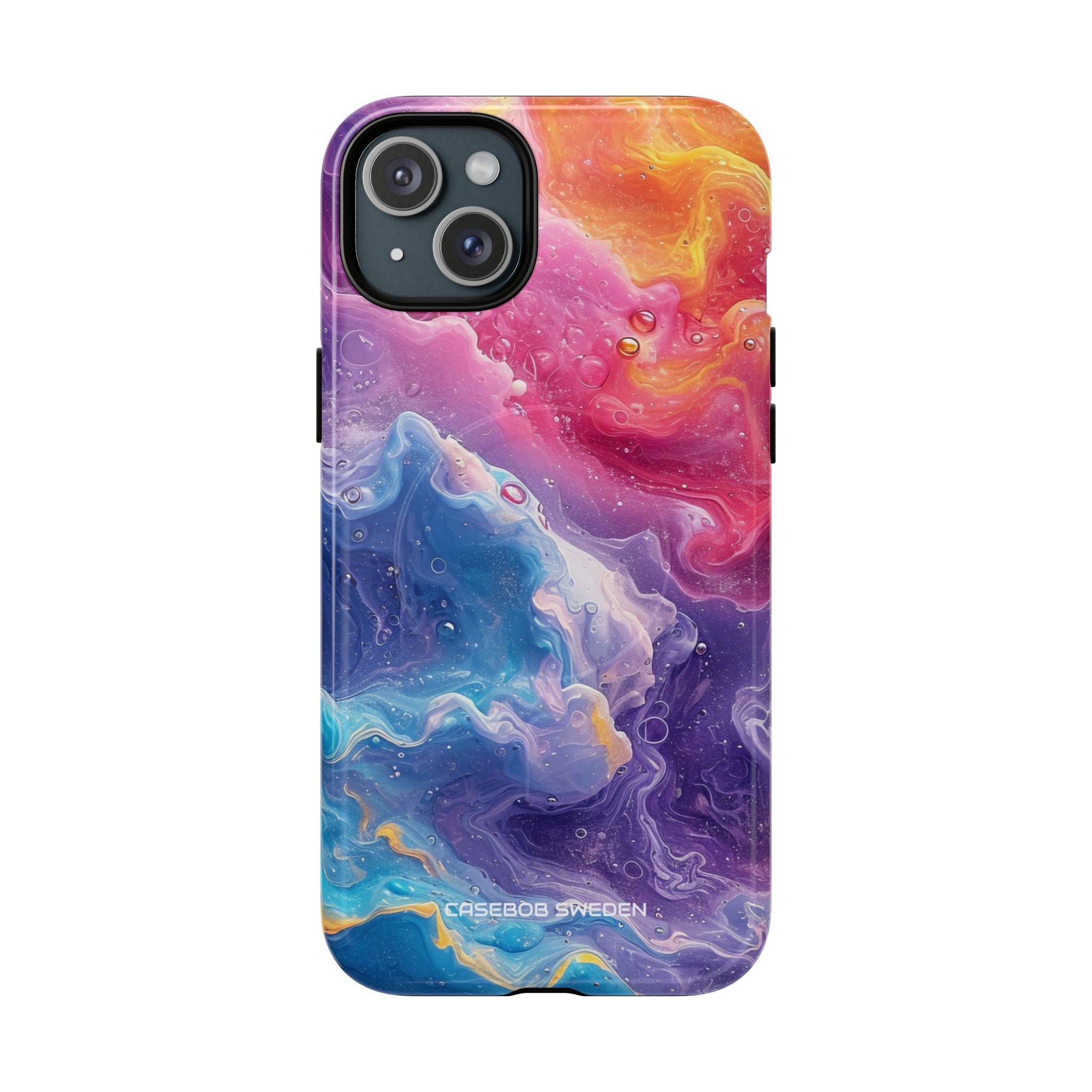 Abstract Blue Pink Waves - Tough + MagSafe® iPhone 15 Phone Case