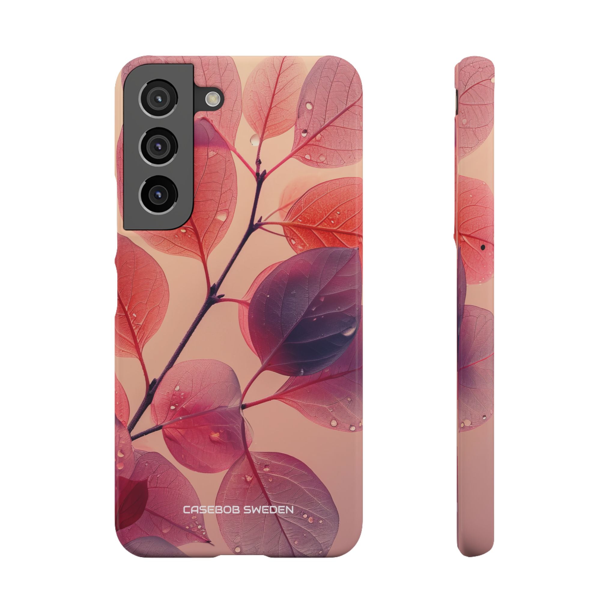 Pink Serenity Leaf Design - Slim Samsung S22 Phone Case