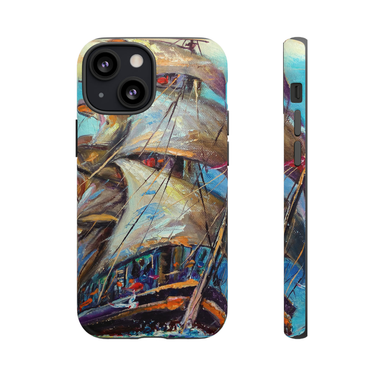 Oil painting - Sailboat - Protective Phone Case