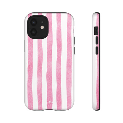Pink Watercolor Stripes - iPhone Case