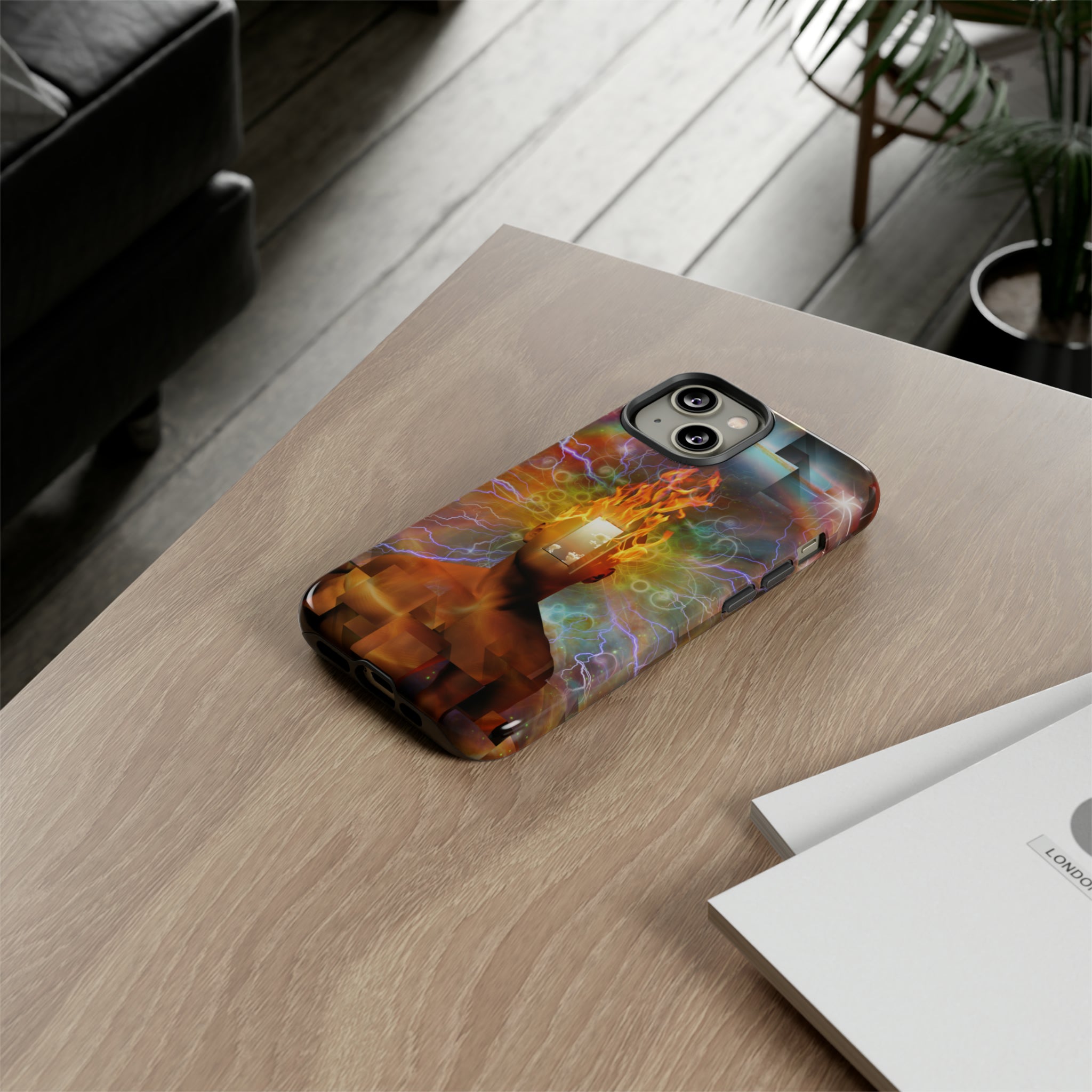 Man with burning mind - Protective Phone Case