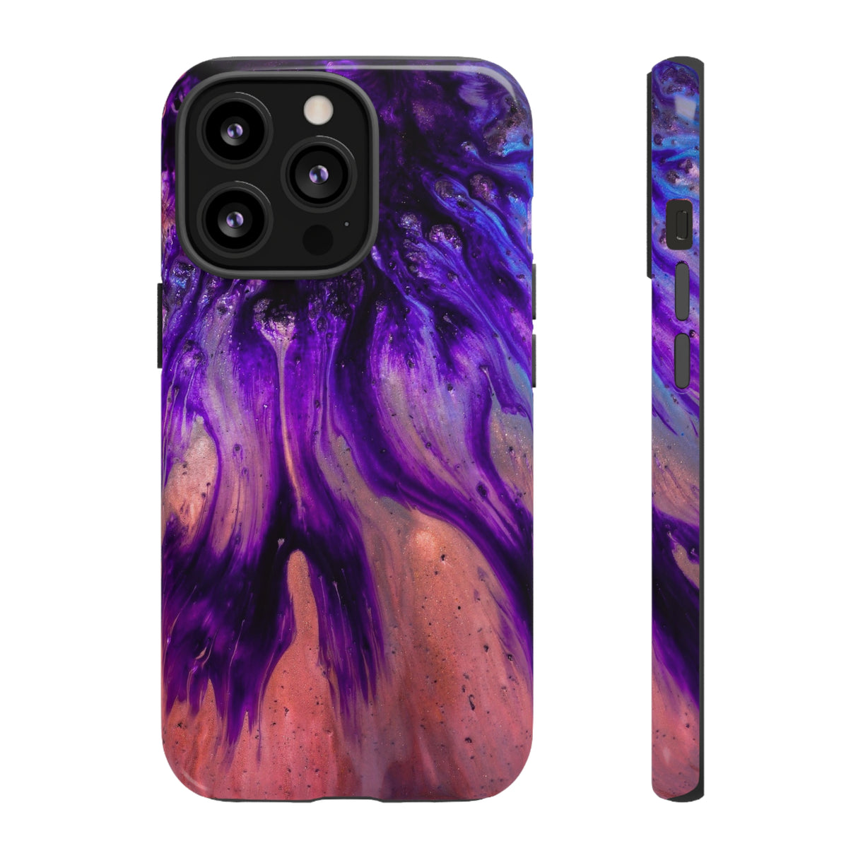 Purple Flow Ink Art iPhone Case (Protective) iPhone 13 Pro Glossy Phone Case